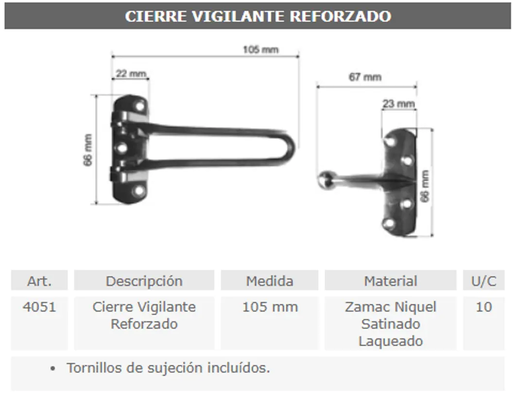 Herrajes general — ficha de catálogo 82
