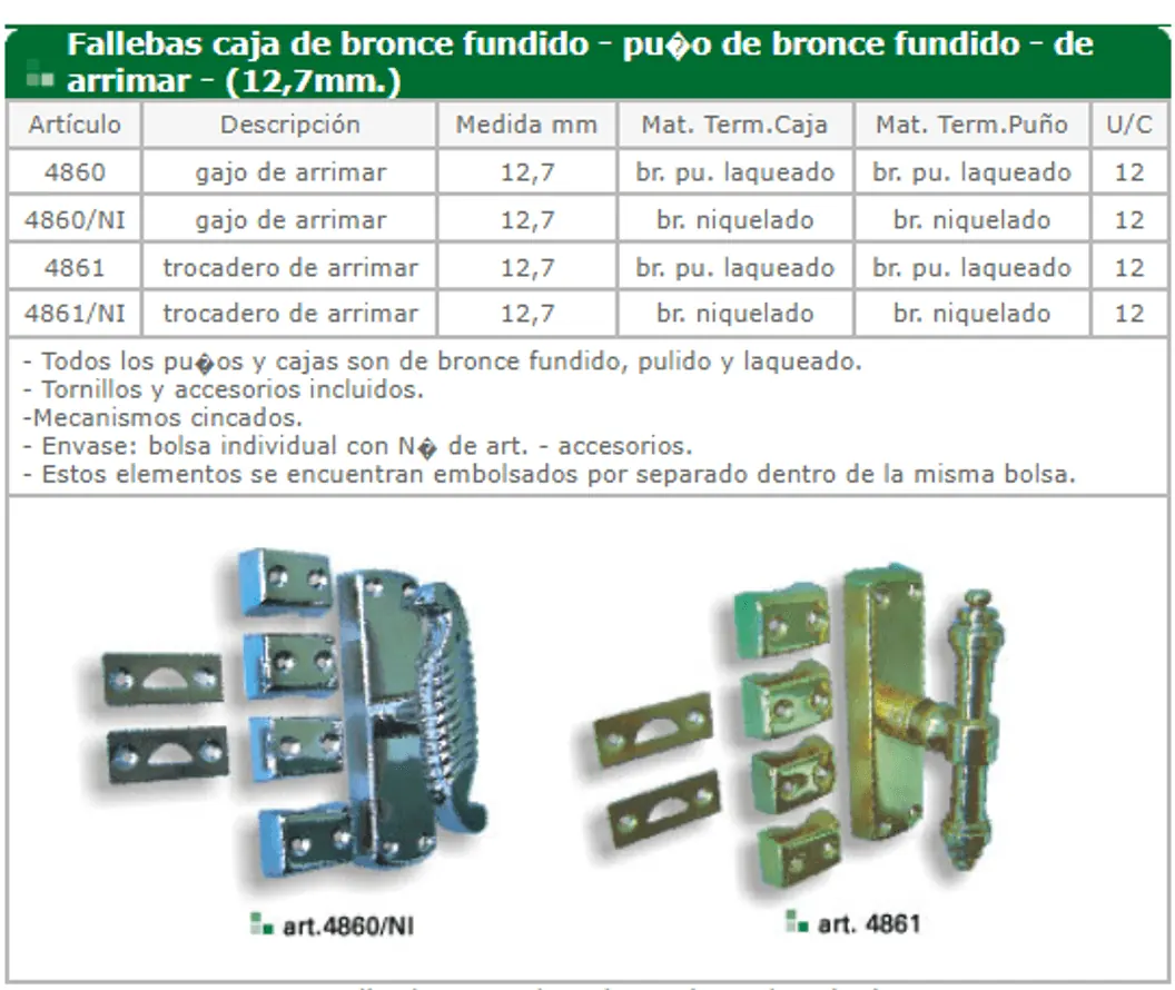 Fallebas — ficha de catálogo 11