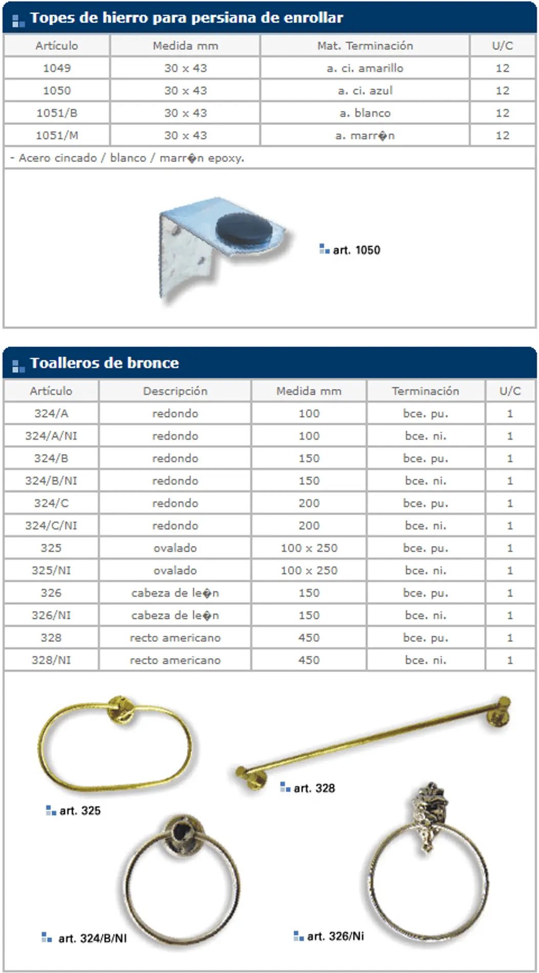 Herrajes general — ficha de catálogo 51