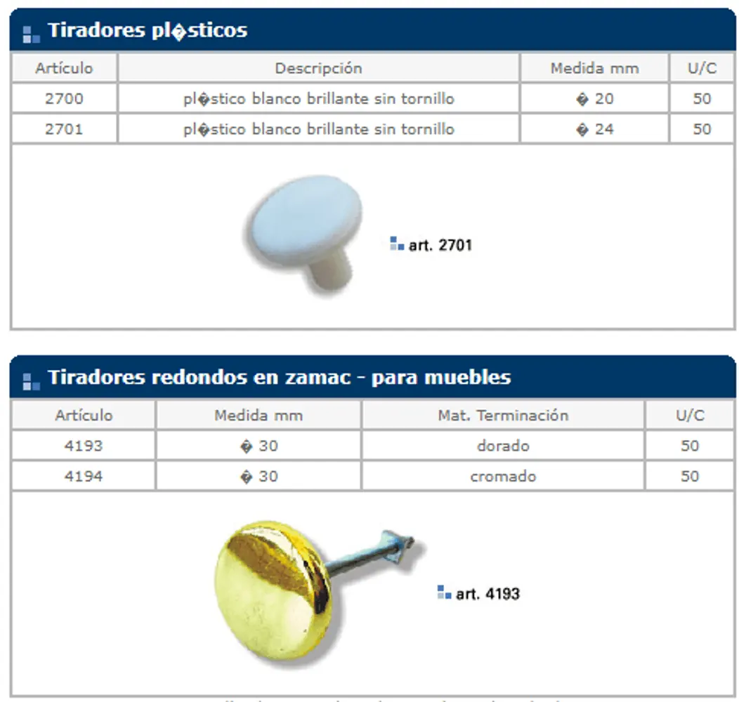 Herrajes general — ficha de catálogo 44