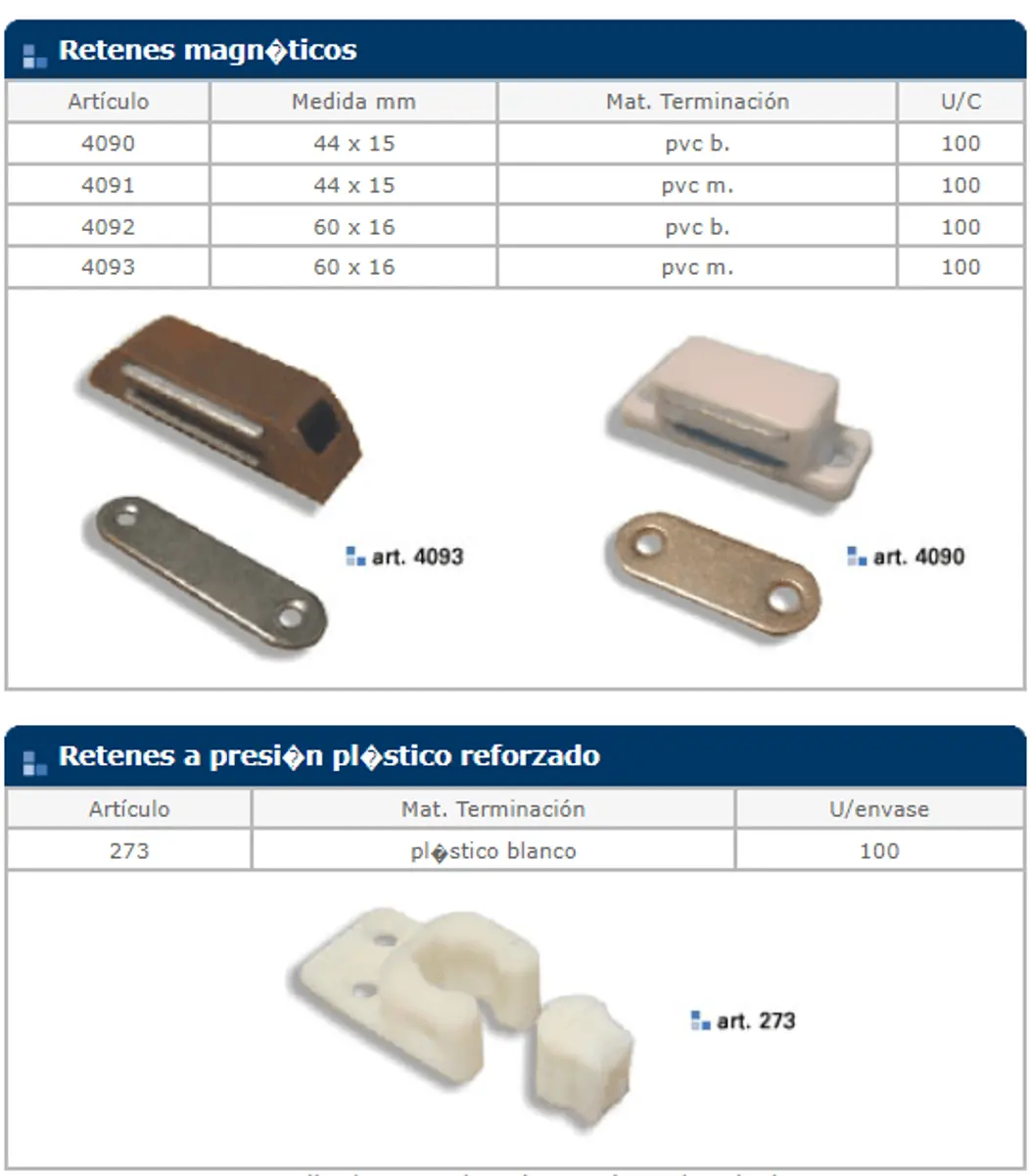 Herrajes general — ficha de catálogo 72