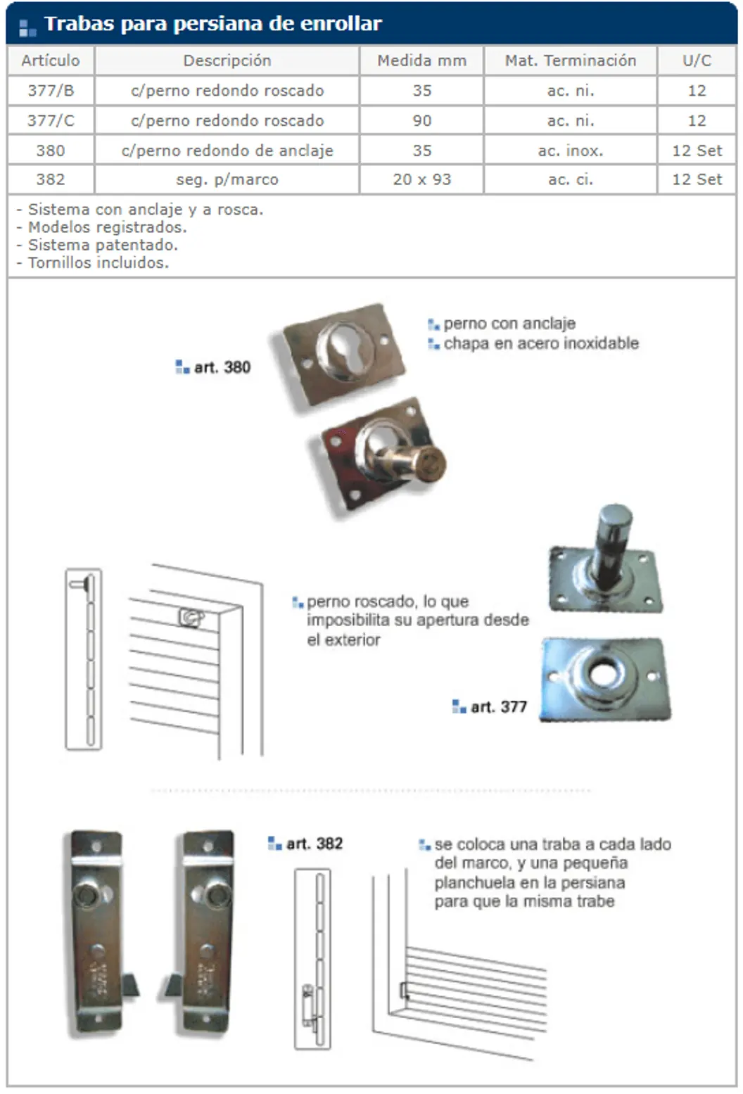 Herrajes general — ficha de catálogo 47