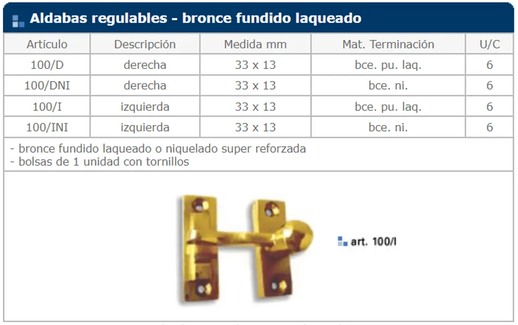 Herrajes general — ficha de catálogo 7