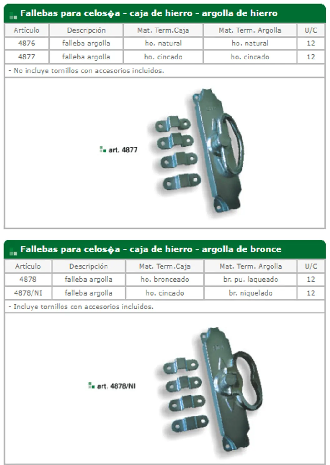 Fallebas — ficha de catálogo 22
