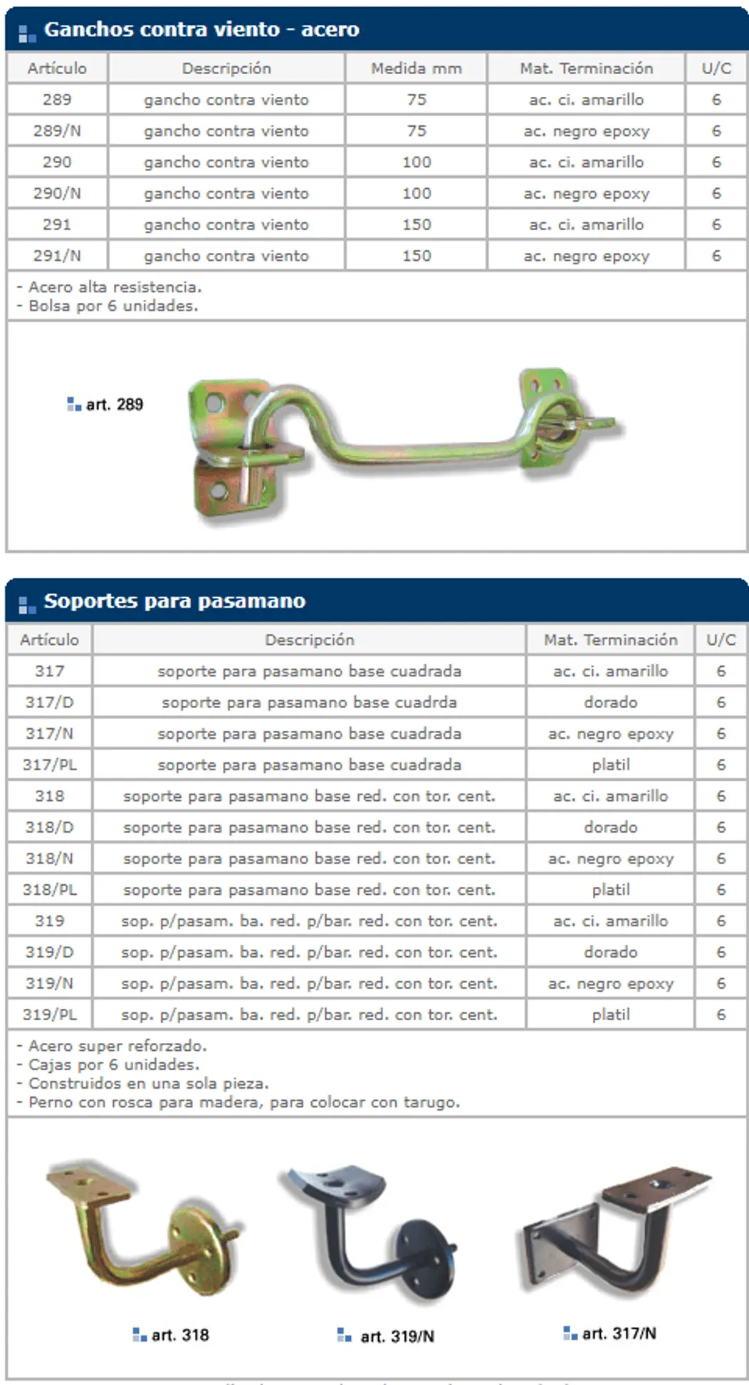 Herrajes general — ficha de catálogo 68