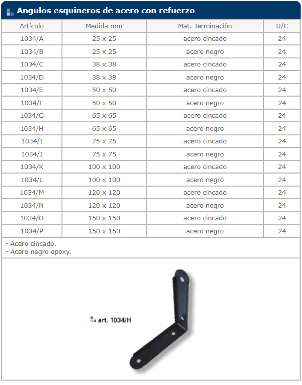 Herrajes general — ficha de catálogo 50