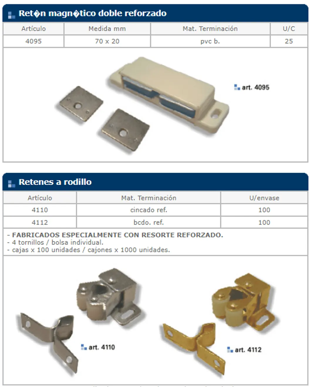 Herrajes general — ficha de catálogo 71