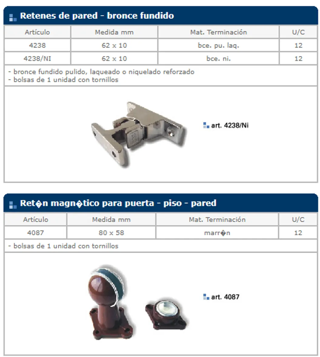 Herrajes general — ficha de catálogo 39