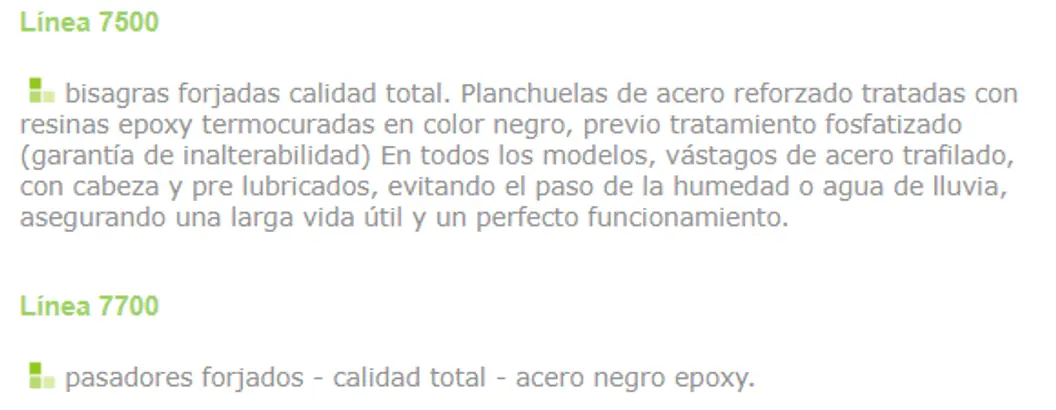 Línea 7500 / 7700 — ficha de catálogo 2