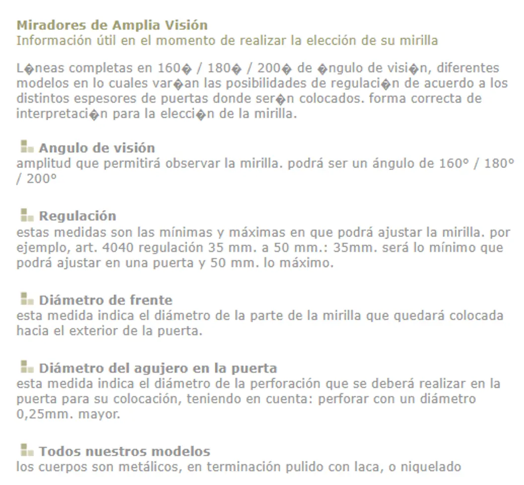 Mirillas y miradores — ficha de catálogo 1