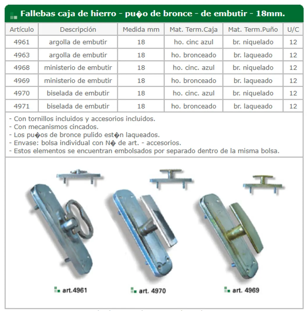 Fallebas — ficha de catálogo 9