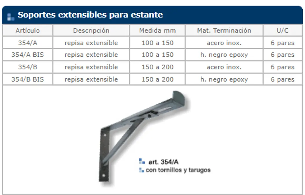 Herrajes general — ficha de catálogo 62