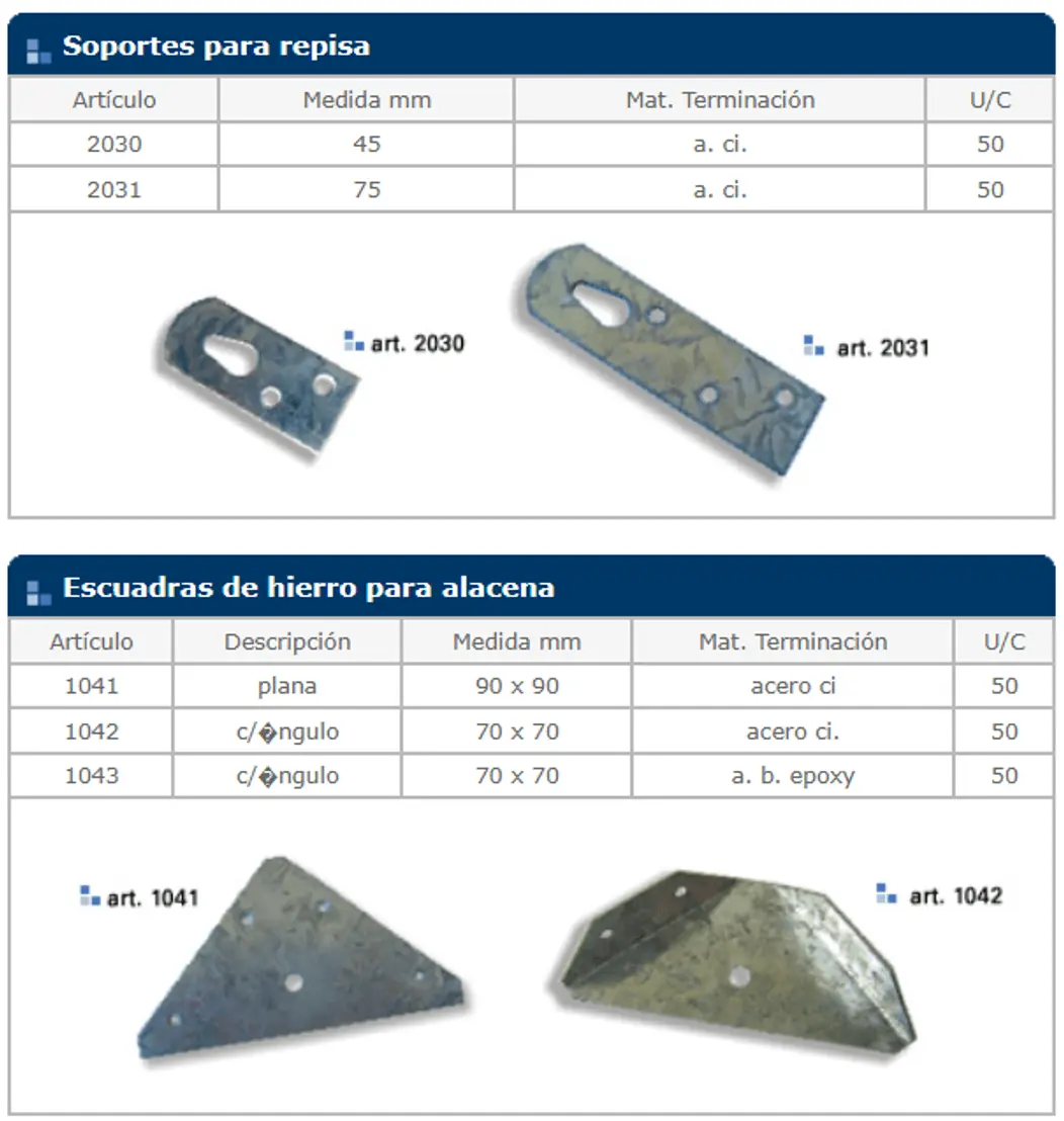 Herrajes general — ficha de catálogo 54